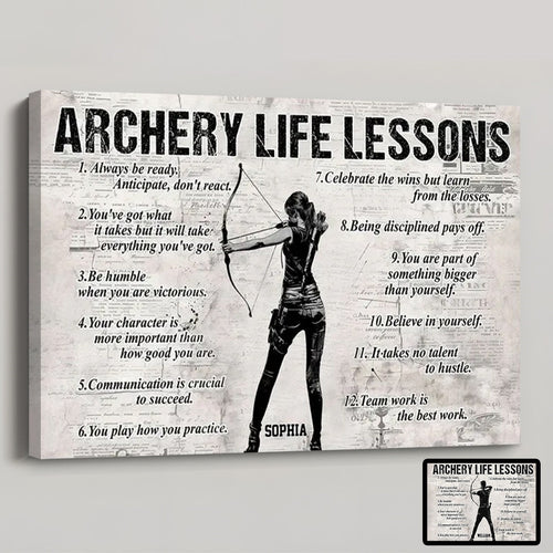 Personalized Archery Life Lessons Poster / Canvas - Gift For Archery Lovers