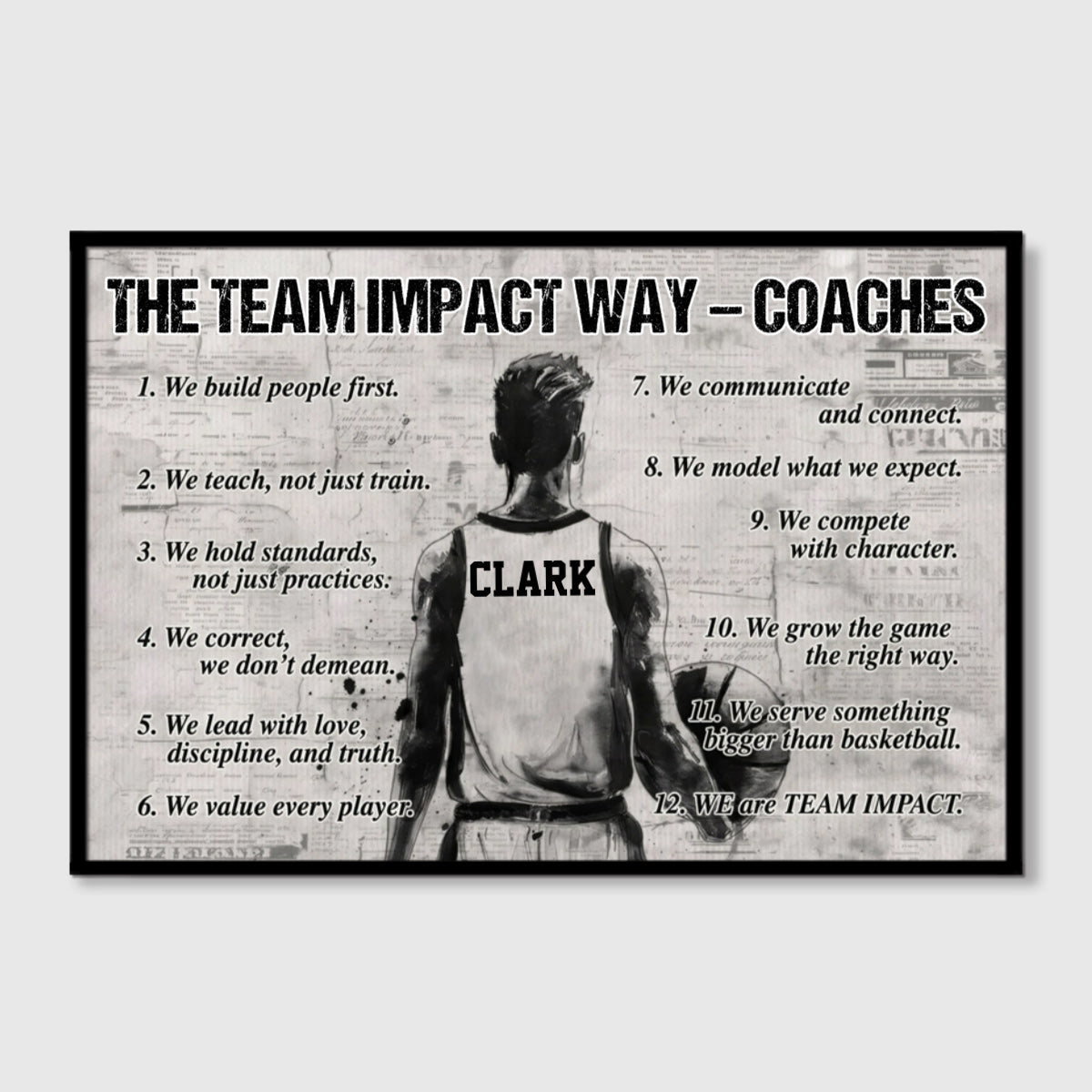 "The Team Impact Way" Personalized Legacy Wall Art | Custom Coach Canvas & Poster