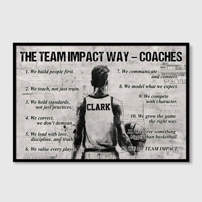 "The Team Impact Way" Personalized Legacy Wall Art | Custom Coach Canvas & Poster