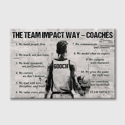 "The Team Impact Way" Personalized Legacy Wall Art | Custom Coach Canvas & Poster