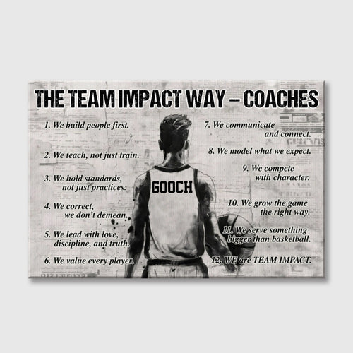 "The Team Impact Way" Personalized Legacy Wall Art | Custom Coach Canvas & Poster