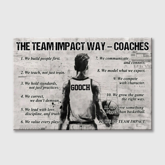 "The Team Impact Way" Personalized Legacy Wall Art | Custom Coach Canvas & Poster