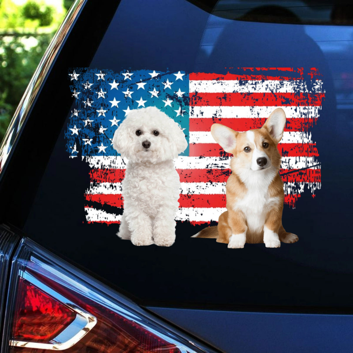 Personalized American Dog Flag Decal - Custom Gift for Dog Lovers