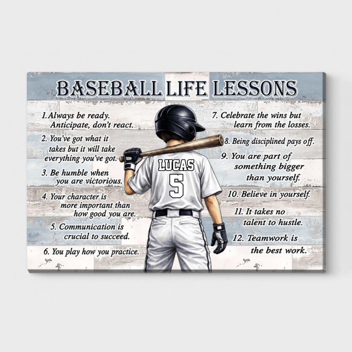 Personalized Baseball Life Lessons Poster / Canvas - Gift for Sports Families