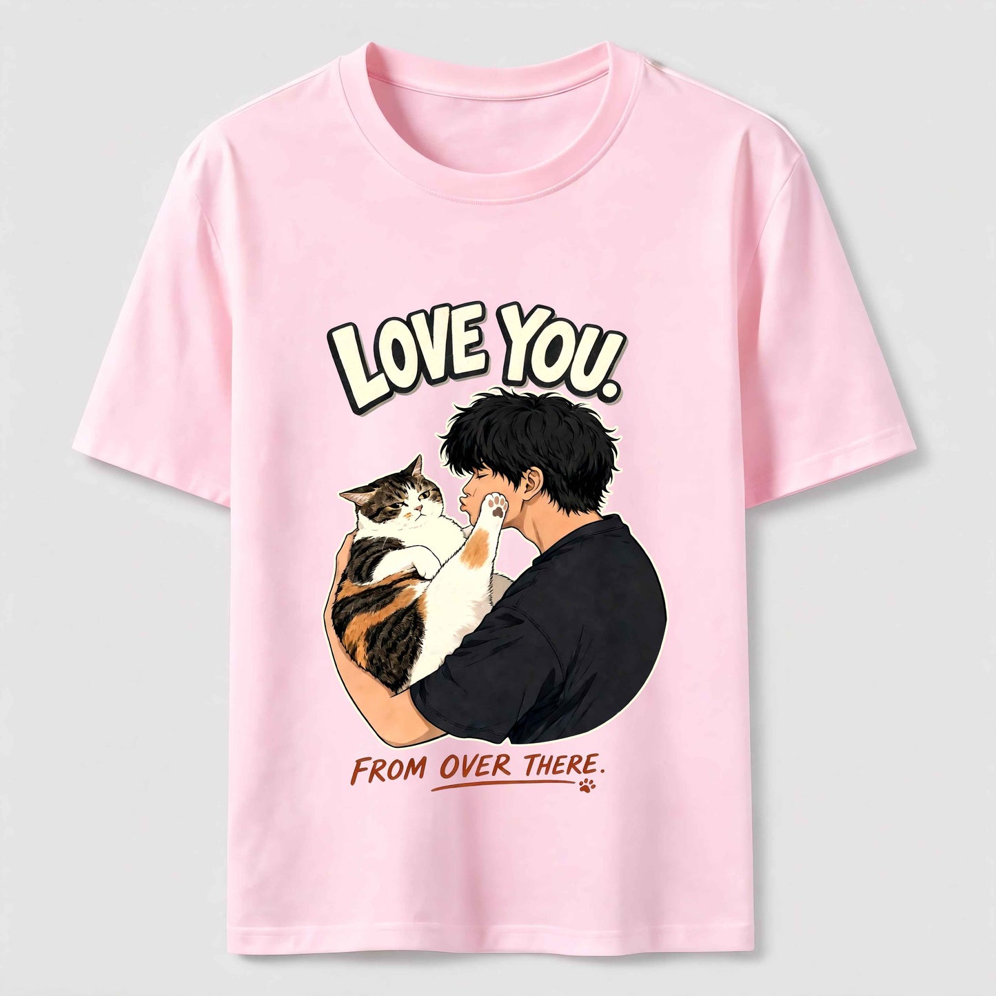 Love You From Over There Funny Cat T-Shirt