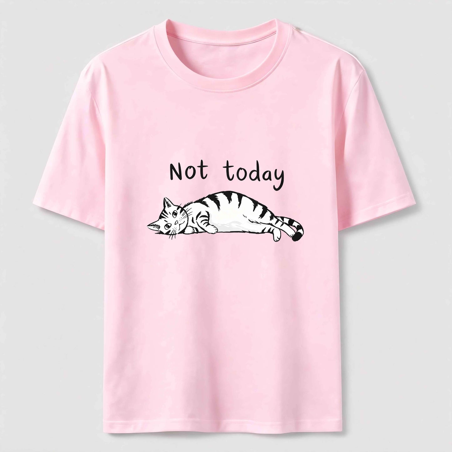 Not Today Funny Lazy Cat Graphic Tee