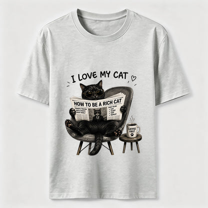 How To Be A Rich Cat Shirt Lazy Cat Coffee Lover Graphic Tee