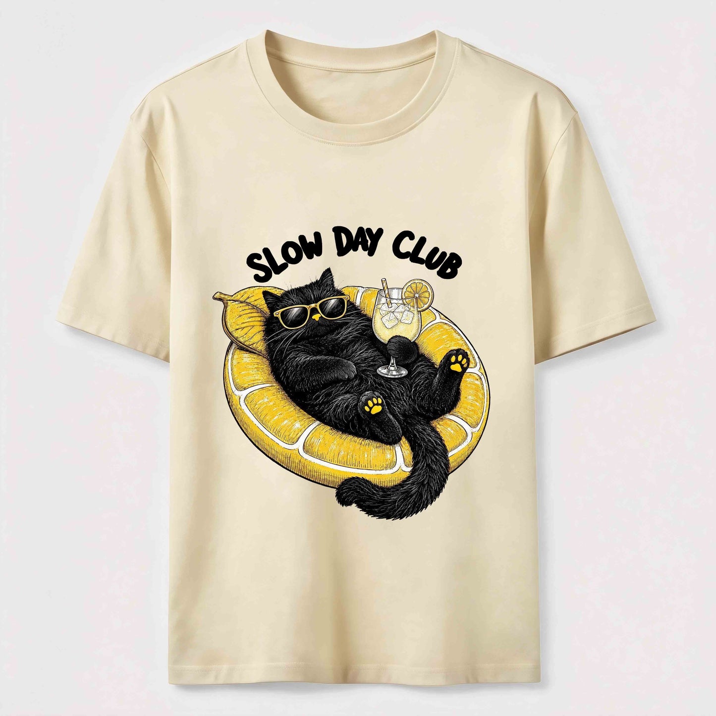Slow Day Club Black Cat Tee