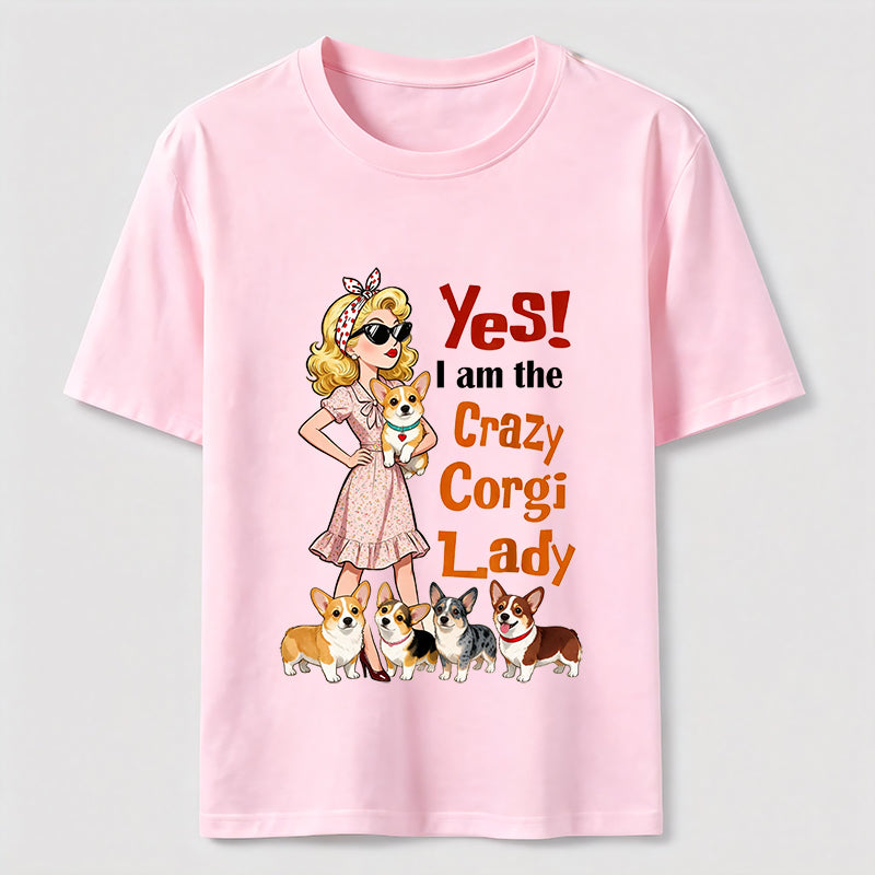Crazy Corgi Lady Tee