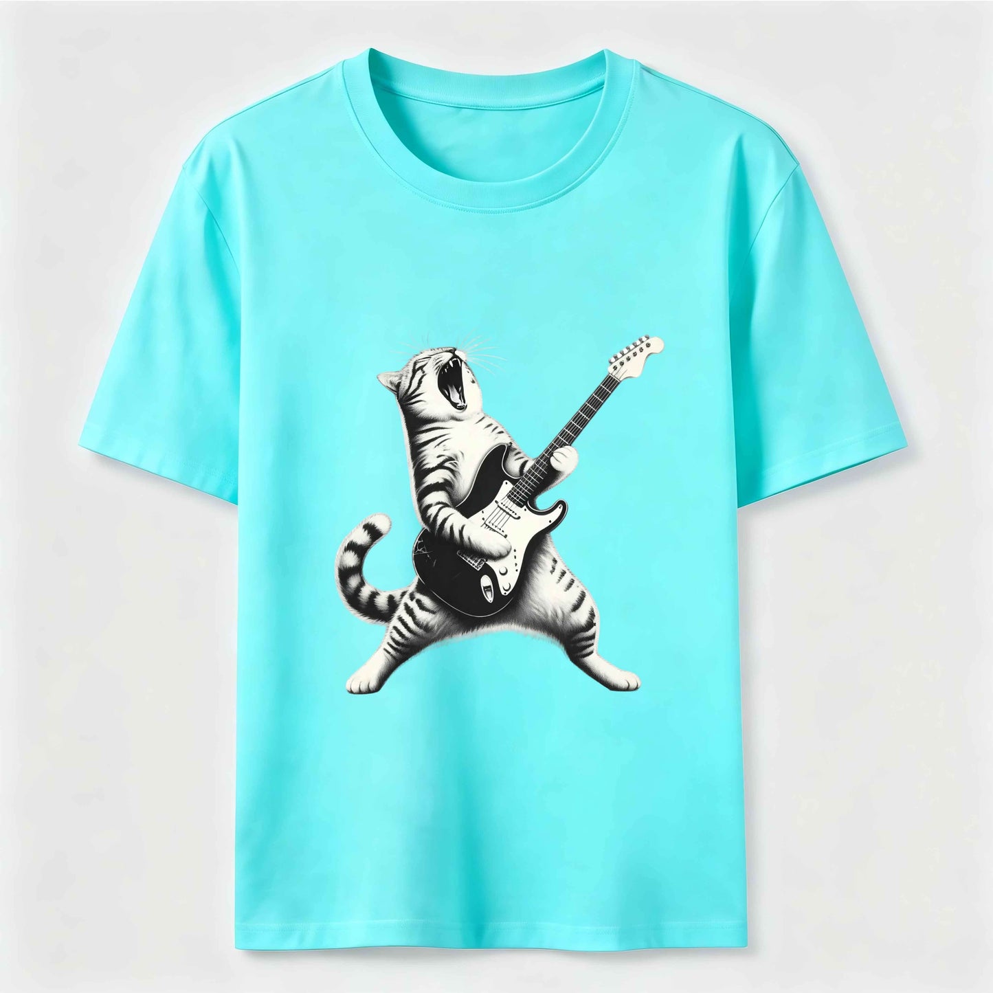 Rockstar Cat Vintage Guitar Streetwear Tee