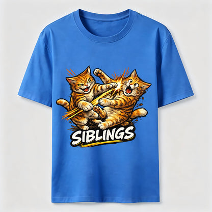 Playful Cat Siblings Graphic T-Shirt