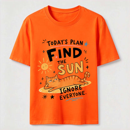 Sun-Seeking Orange Cat T-Shirt