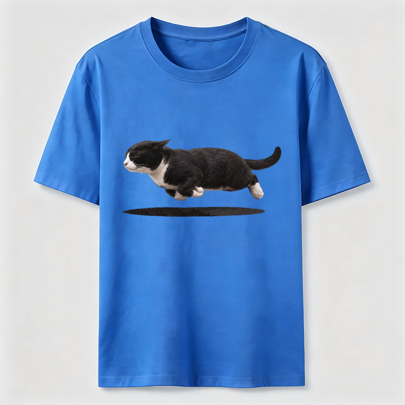 Flying Tuxedo Cat Graphic T-Shirt