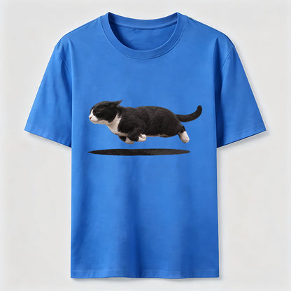 Flying Tuxedo Cat Graphic T-Shirt