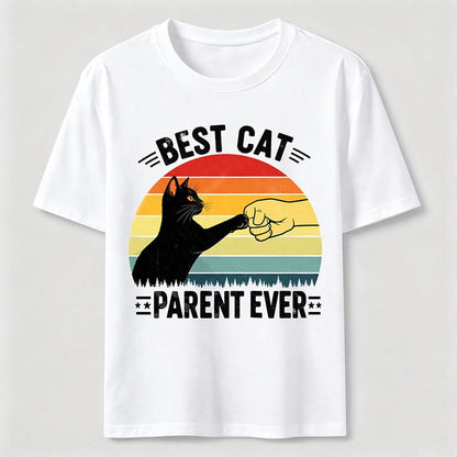 Best Cat Parent Ever T-Shirt Funny Black Cat Graphic