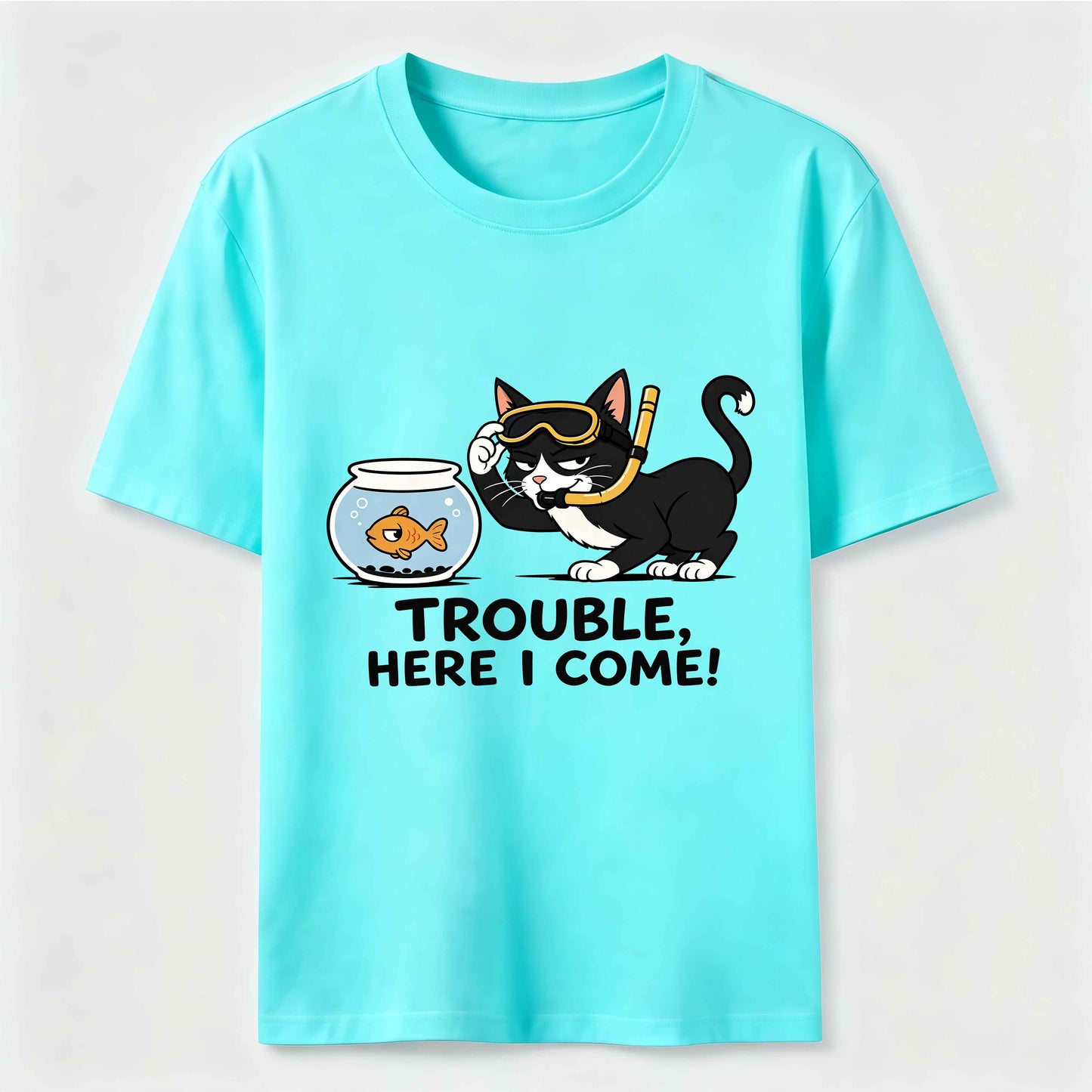 Just Another Day Causing Trouble Funny Cat Tee