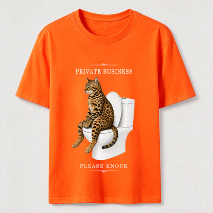 Private Business Cat Bathroom Tee