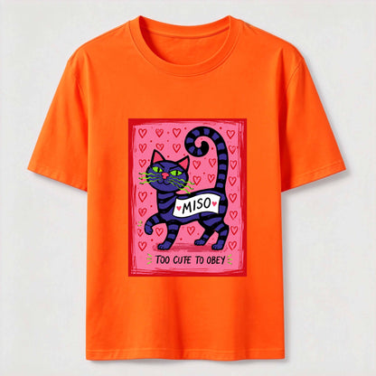 Mischievous Striped Cat Graphic T-Shirt