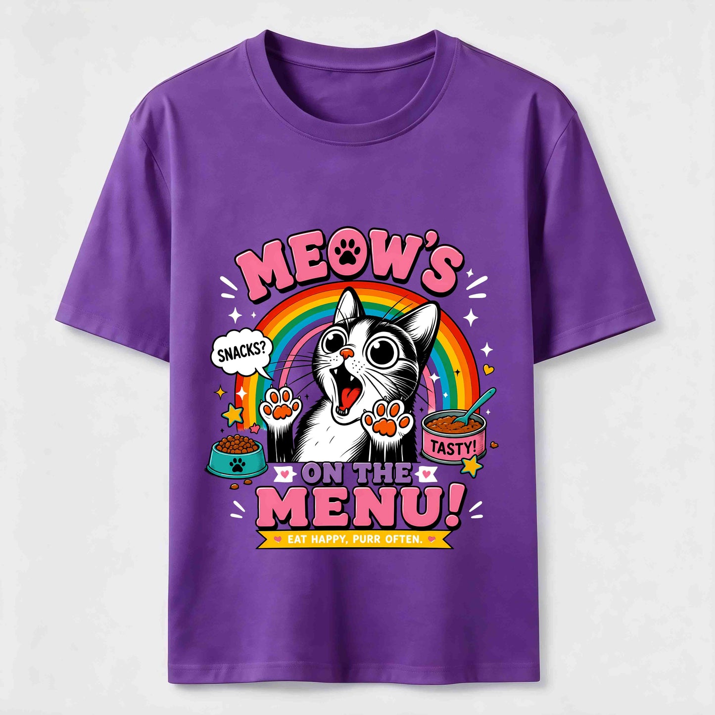 Meows On The Menu Cat Tee