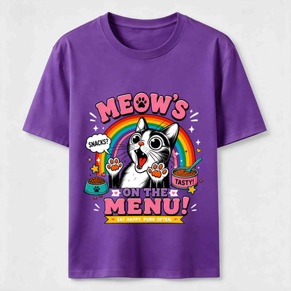 Meows On The Menu Cat Tee