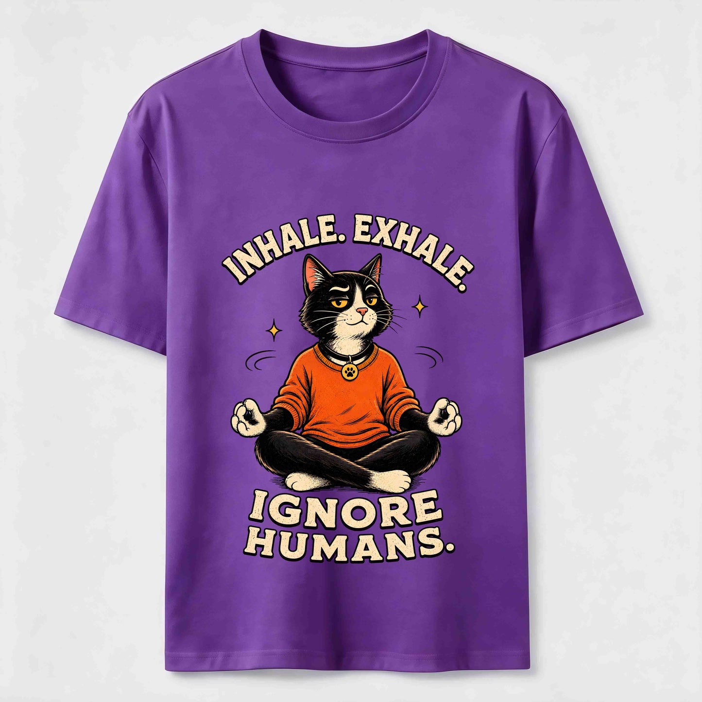 Zen Meditation Cat Humor T-Shirt