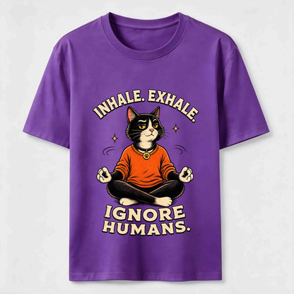 Zen Meditation Cat Humor T-Shirt