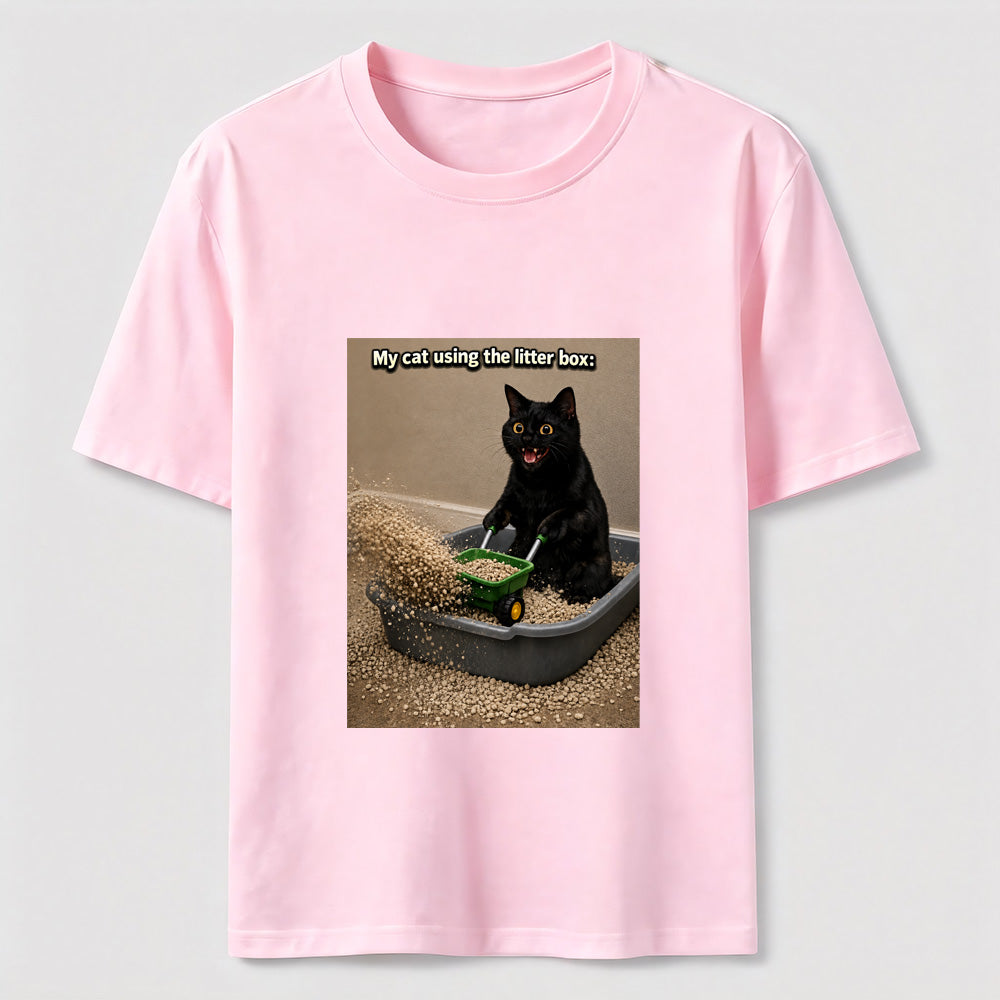Litter Box Construction Cat T-Shirt