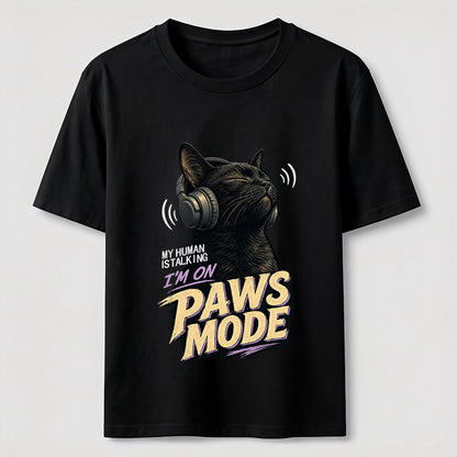 Paws Mode Headphone Cat T-Shirt