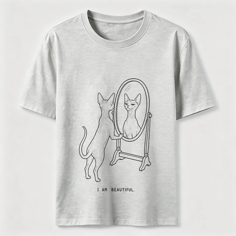 I Am Beautiful Cat Shirt Self Confident Cat Lover Graphic Tee