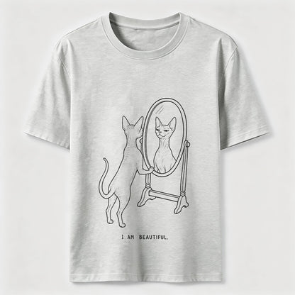 I Am Beautiful Cat Shirt Self Confident Cat Lover Graphic Tee