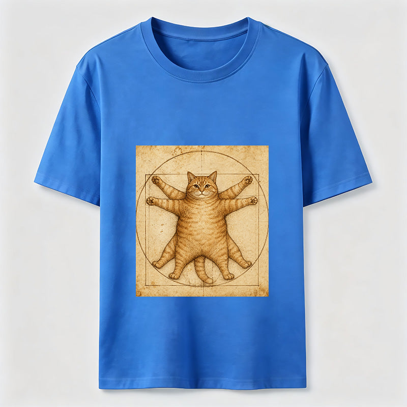 Da Vinci Manuscript Cat Art Graphic Tee