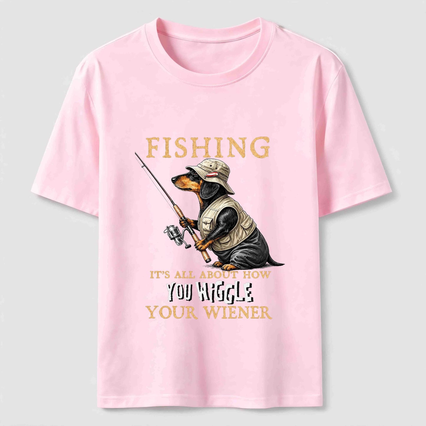 Dachshund Fishing Club Outdoor Wiener Dog Graphic Tee
