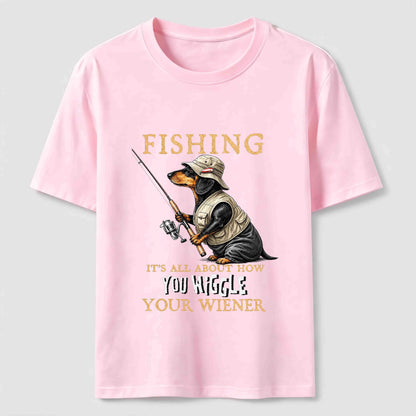 Dachshund Fishing Club Outdoor Wiener Dog Graphic Tee