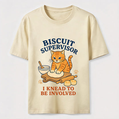 Biscuit Supervisor Funny Baking Cat T-Shirt