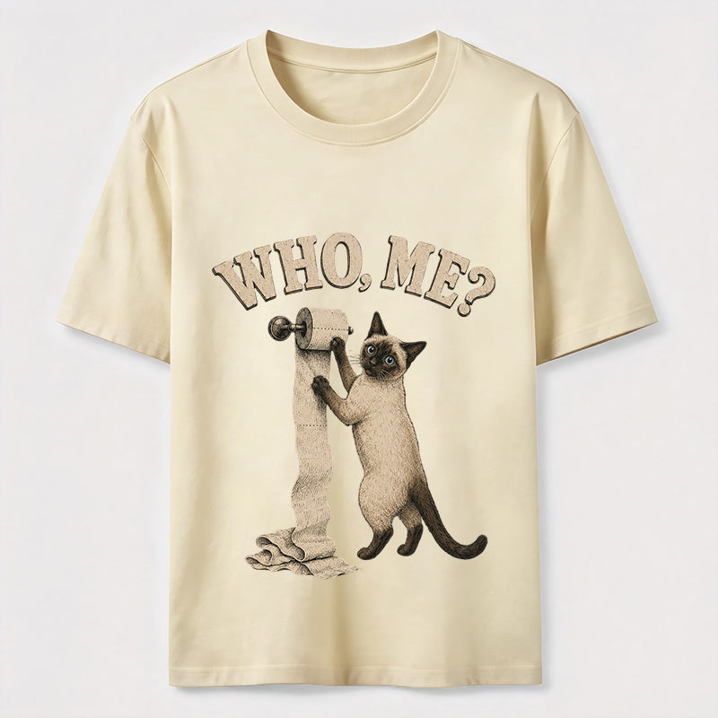 Who Me Toilet Paper Cat Tee