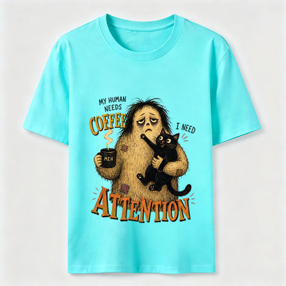 Coffee And Attention Cat T-Shirt