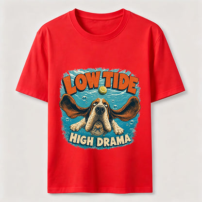 Low Tide High Drama Basset Hound T-Shirt