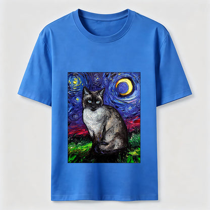 Starry Night Siamese Cat T-Shirt