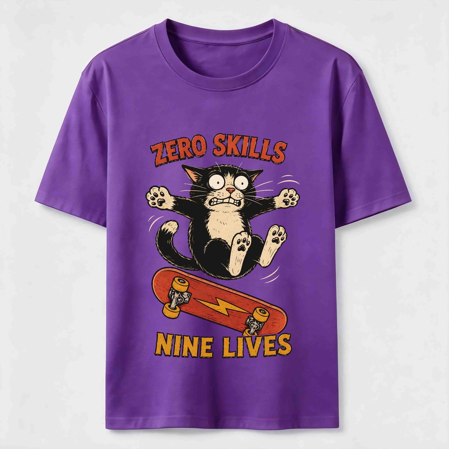 Clumsy Skateboard Cat T-Shirt