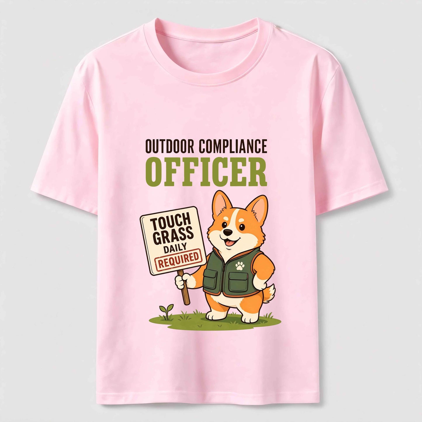Outdoor Compliance Officer Funny Corgi T-Shirt