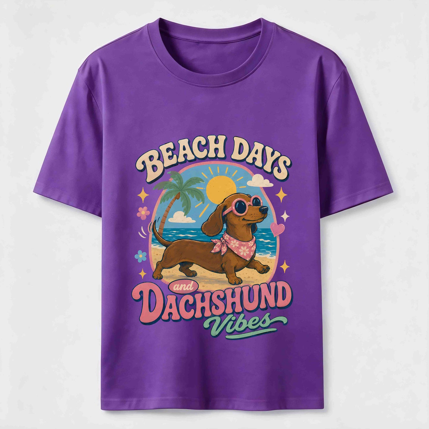 Beach Days Dachshund Vibes Tee