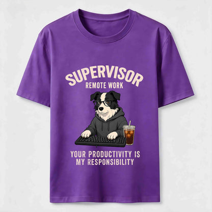 Remote Work Supervisor Border Collie T-Shirt