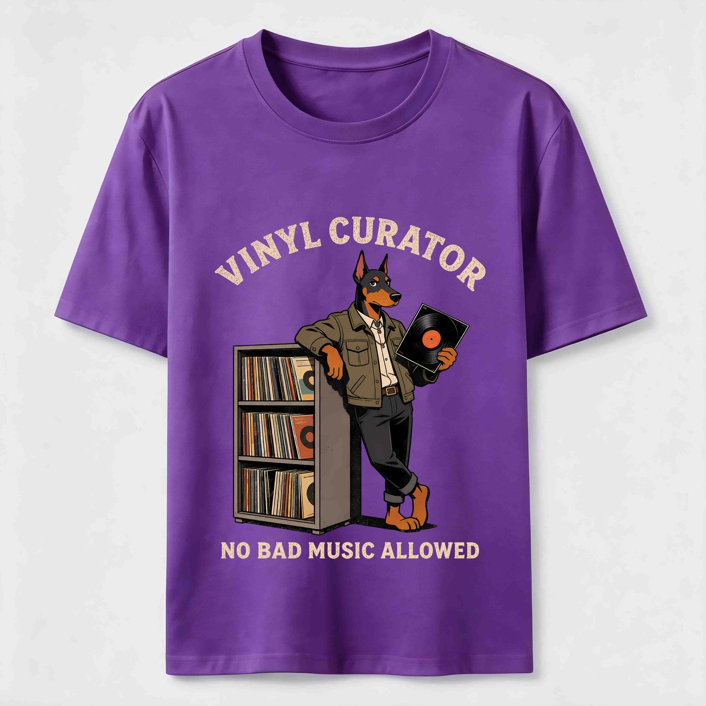 Classic Vinyl Dog Shirt Music & Pet Lover T-shirts