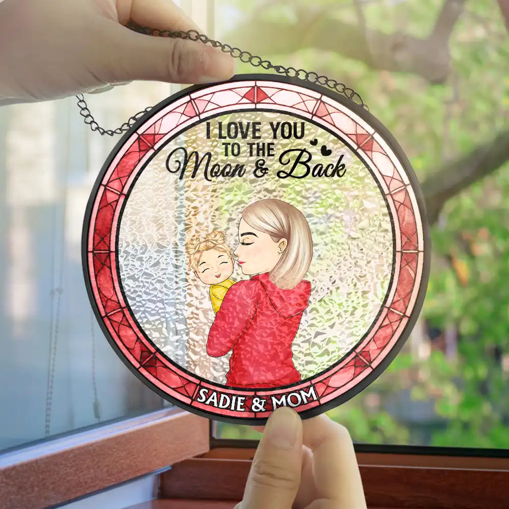 New Mom, Gift For Mother, Gift For Wife - You Are My Everything Newborns New Mom - Personalized Stained Glass Window Hanging Suncatcher
