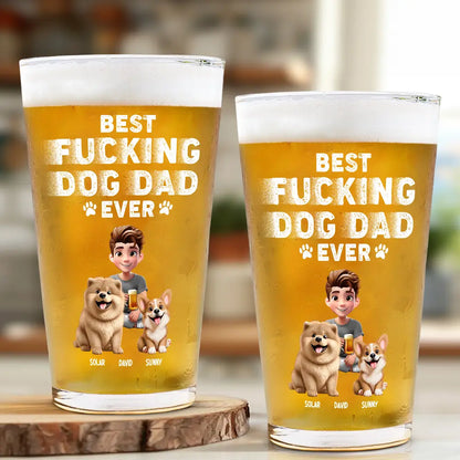 Best Dog Dad Ever - Personalized Beer Glass