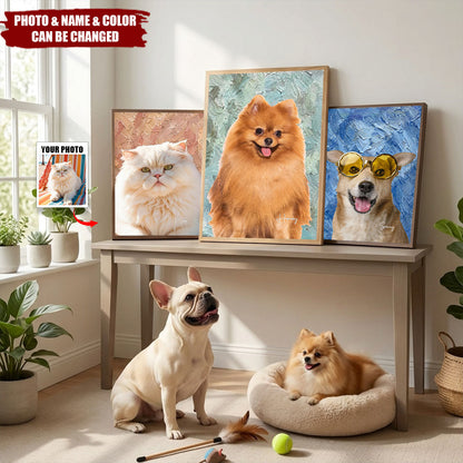 Canvas / Poster material and size view - Custom Pet Photo Canvas