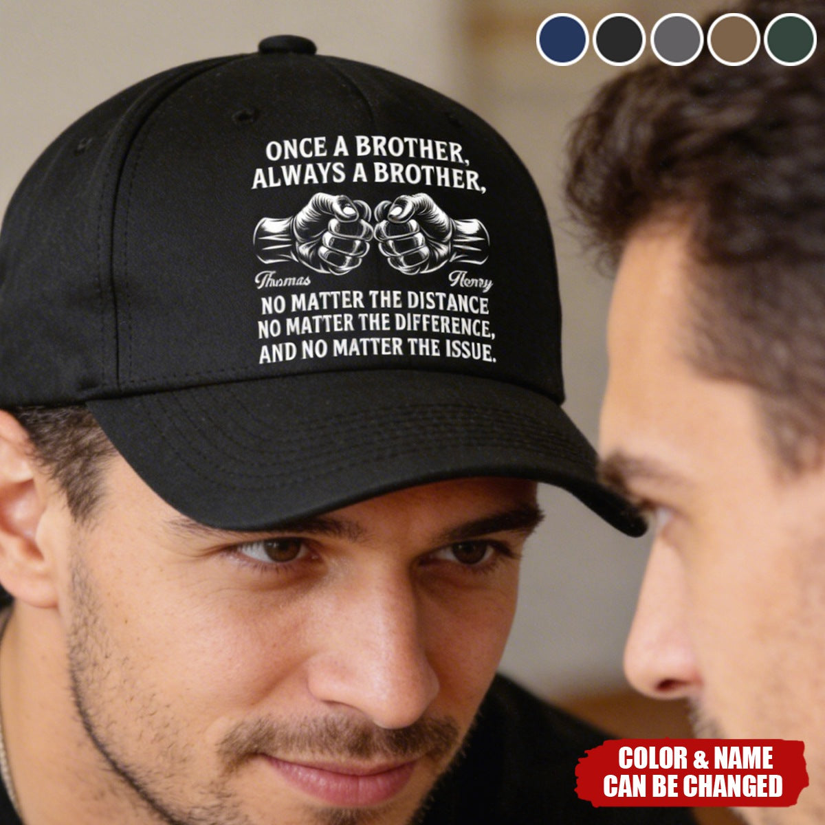 Personalized Brother Baseball Cap personalization view for Brother