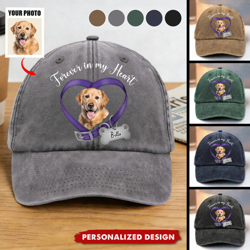 Custom Dog Memorial Photo Cap for Dog Lovers with personalized design details for meaningful gifting