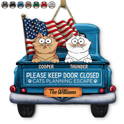 Cat Lovers,Pet Lovers - Cats Planning Escape Trunk - Personalized Custom Shaped Wood Sign