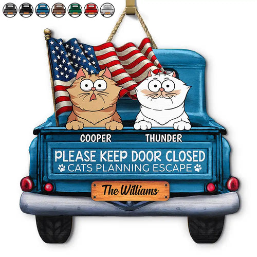 Cat Lovers,Pet Lovers - Cats Planning Escape Trunk - Personalized Custom Shaped Wood Sign